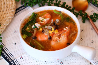 蟹味菇大虾双鲜汤的做法步骤：12