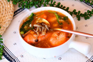 蟹味菇大虾双鲜汤的做法步骤：14