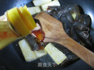 老豆腐烧鲜虾的做法步骤：7