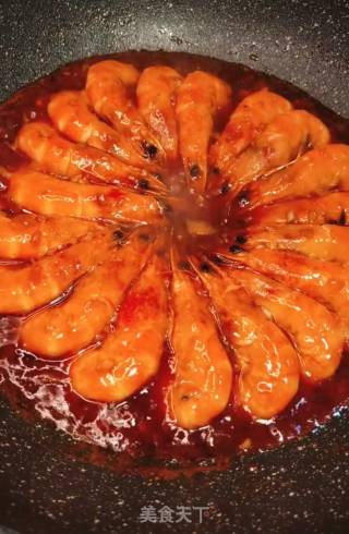 花开富贵茄汁虾的做法步骤：6