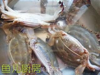 双豆梭子蟹（七星伴月）──“鱼儿厨房”私房菜的做法步骤：1
