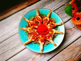 蒜蓉粉丝蒸虾的做法步骤：18