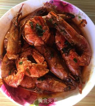 红烧阿根廷红虾的做法步骤：2