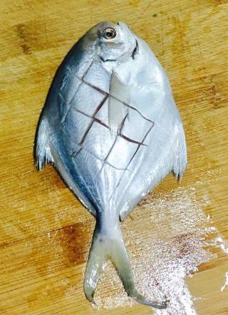 干煎银鲳鱼的做法步骤：2
