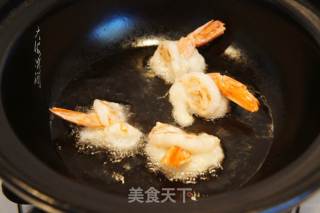 芝士焗南瓜凤尾虾的做法步骤：5