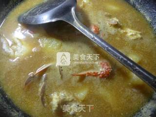 咖喱螃蟹土豆汤的做法步骤：9