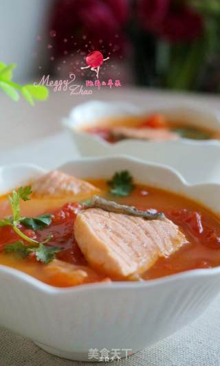 三文鱼番茄汤的做法步骤：9
