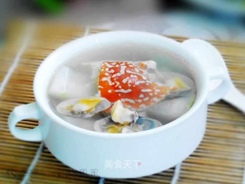 开胃解暑--冬瓜双花海鲜汤的做法