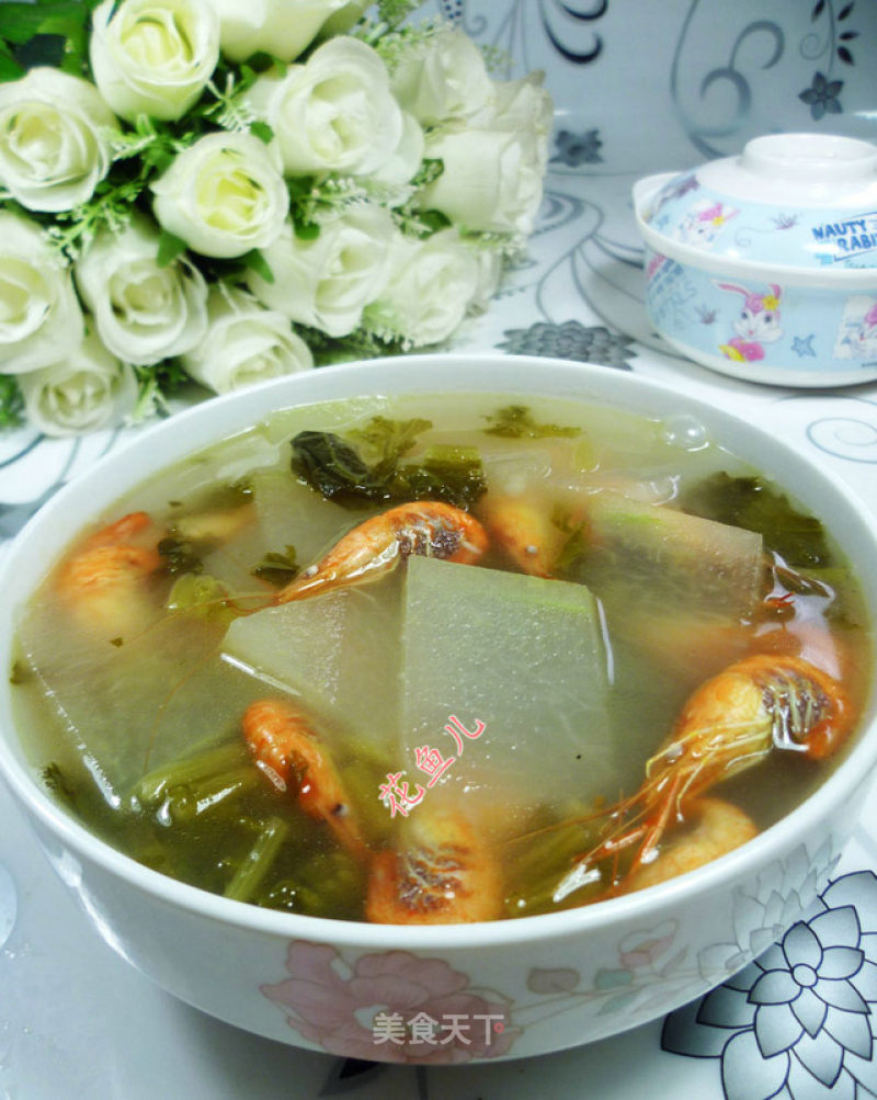 咸菜河虾冬瓜汤的做法