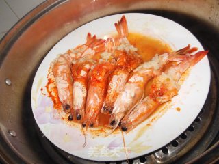 鲍汁蒜蓉蒸大虾——健康蒸菜系列的做法步骤：9
