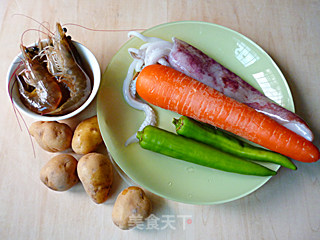 海鲜咖喱--大喜大黄金咖喱试用报告的做法步骤：1