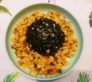 鳕鱼蛋花烩黑米饭的做法步骤：5
