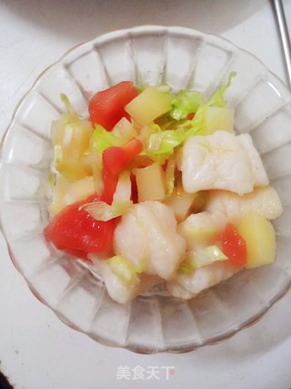 清新脆嫩——泰味鳕鱼蔬菜沙拉的做法步骤：6