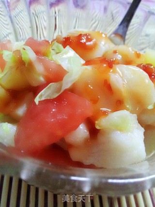 清新脆嫩——泰味鳕鱼蔬菜沙拉的做法步骤：7