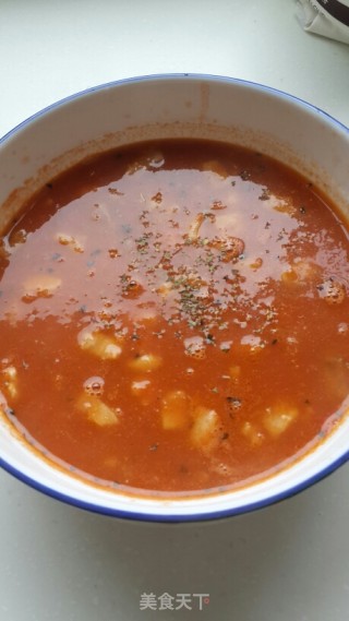 番茄鳕鱼浓汤的做法步骤：7
