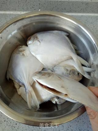 香煎鲳鱼的做法步骤：1