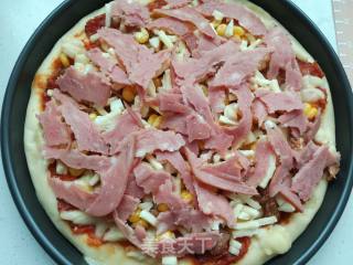 #花样美食#金枪鱼火腿披萨的做法步骤：19