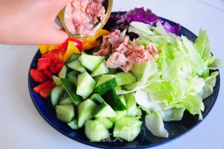 金枪鱼蔬菜沙拉的做法步骤：4