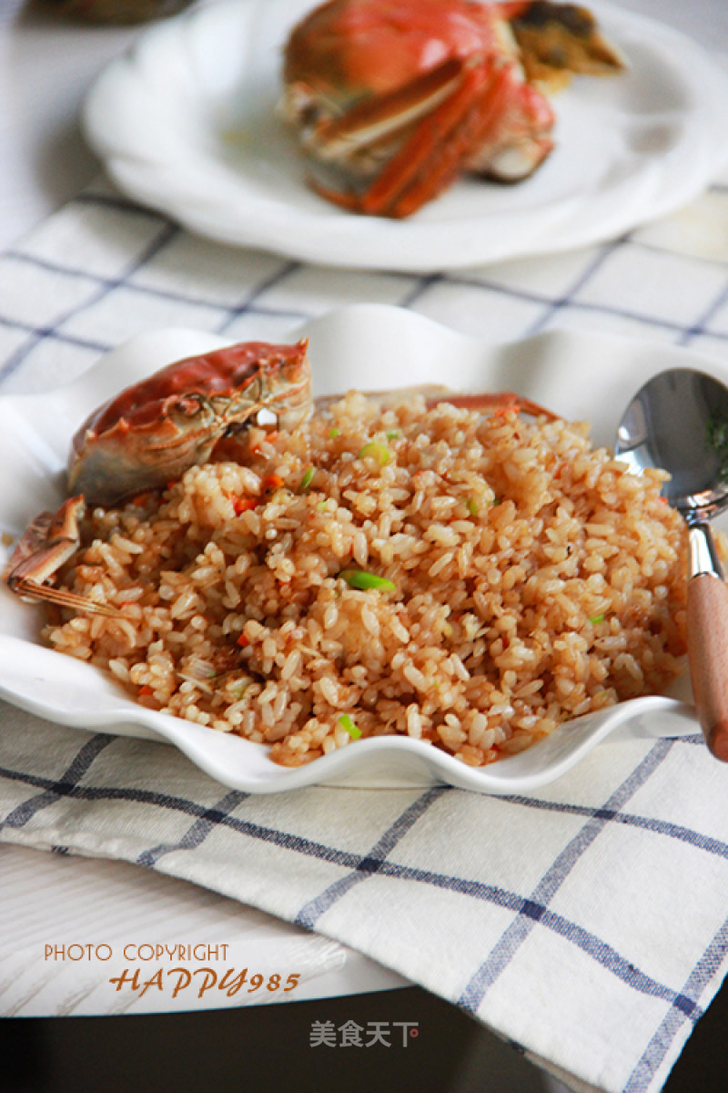【螃蟹炒饭】螃蟹与米饭的美妙结合！的做法