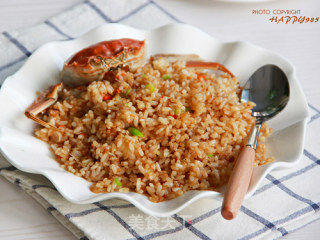 【螃蟹炒饭】螃蟹与米饭的美妙结合！的做法步骤：8