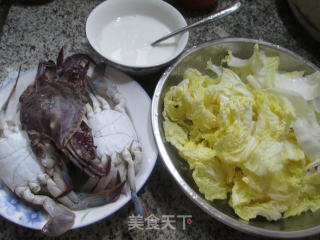 白菜螃蟹羹的做法步骤：1