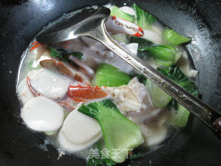 青菜螃蟹煮年糕 的做法步骤：8