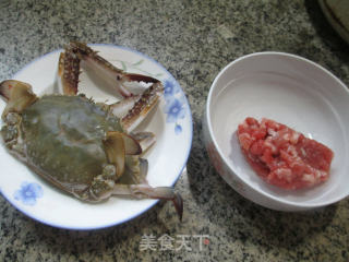 肉末蒸螃蟹的做法步骤：1