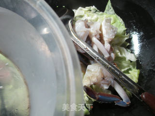 咸肉圆白菜煮螃蟹 的做法步骤：5