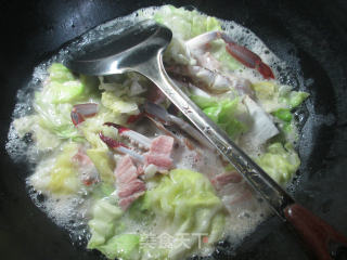 咸肉圆白菜煮螃蟹 的做法步骤：7