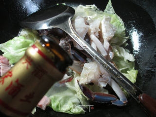 咸肉圆白菜煮螃蟹 的做法步骤：6