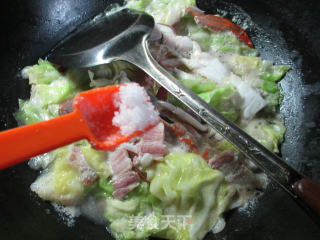咸肉圆白菜煮螃蟹 的做法步骤：8