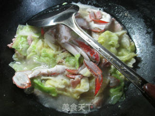 咸肉圆白菜煮螃蟹 的做法步骤：10