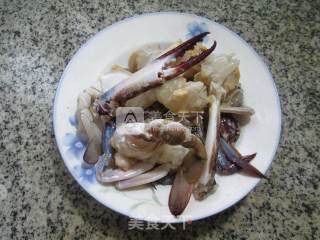 青菜圆素鸡煮螃蟹 的做法步骤：3
