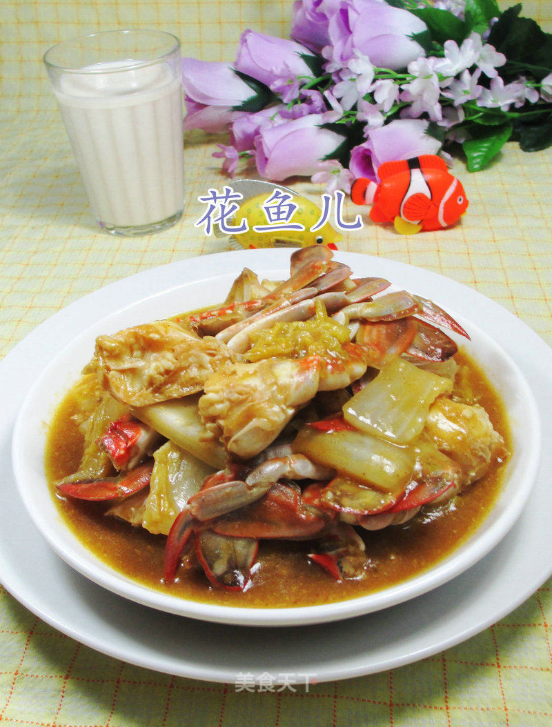 咖喱白菜螃蟹 的做法