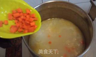 蟹粉丝瓜粥的做法步骤：5