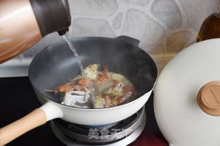 梭子蟹炝锅面的做法步骤：6