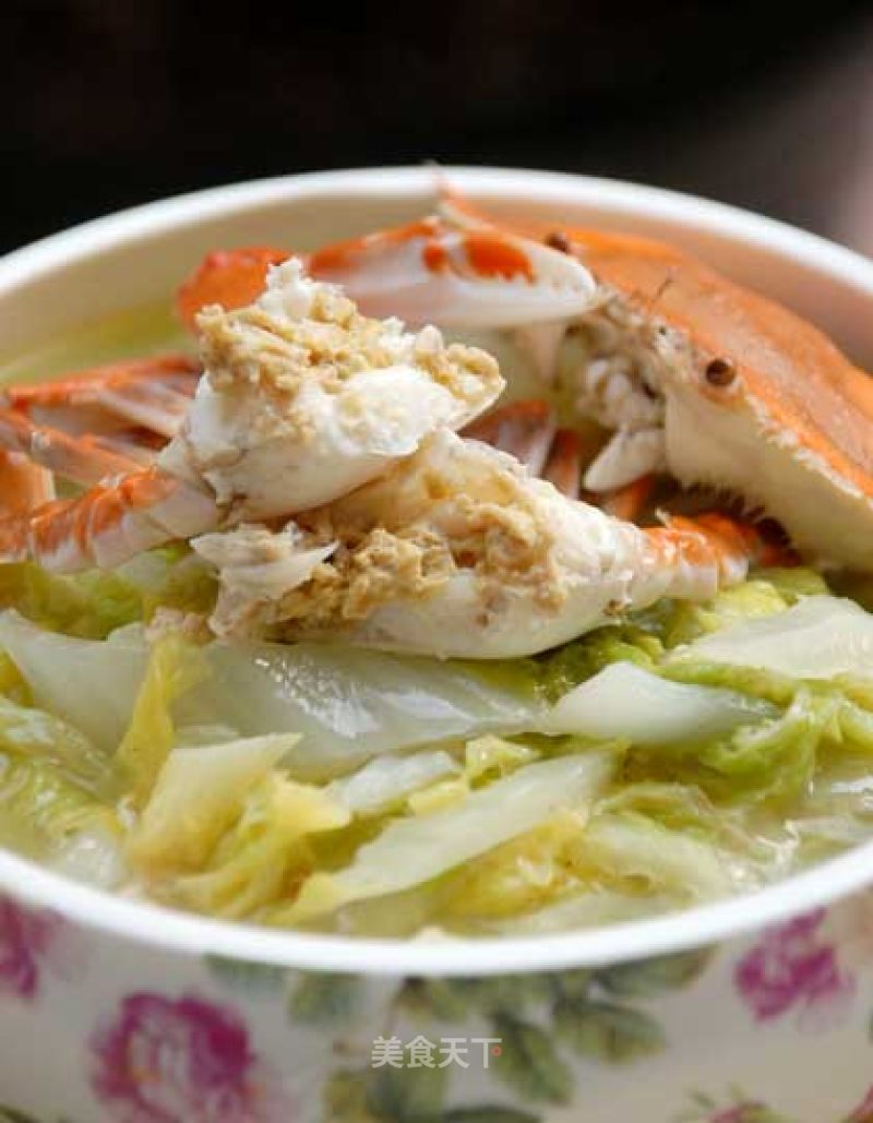 大口吃蟹------三眼蟹白菜汤的做法