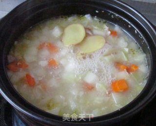 【河南】蔬菜汤汆虾肉丸的做法步骤：8