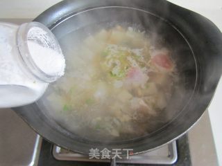 豆腐豆苗肉片汤的做法步骤：8