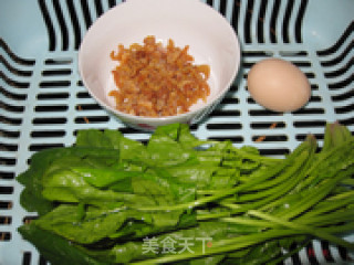 虾米菠菜鸡蛋汤的做法步骤：1