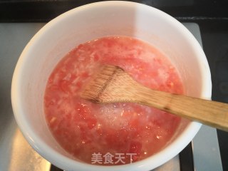 西红柿丝瓜补钙粥的做法步骤：19
