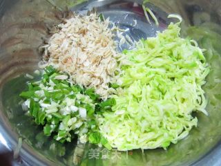 葫芦瓜虾米蒸饺的做法步骤：4