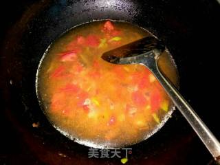 鲜虾煎蛋西红柿汤面的做法步骤：8