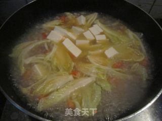菜芯豆腐汤的做法步骤：9