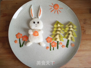 小兔子咖喱虾仁鸡蛋饭的做法步骤：6
