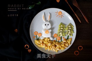 小兔子咖喱虾仁鸡蛋饭的做法步骤：13