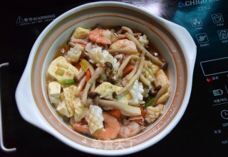 海鲜豆腐煲的做法步骤：9