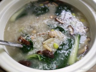 车螺虾米香菇砂锅粥的做法步骤：7