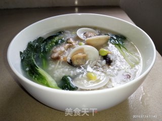 车螺虾米香菇砂锅粥的做法步骤：8