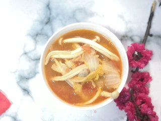 松茸菇娃娃菜虾米汤的做法步骤：11